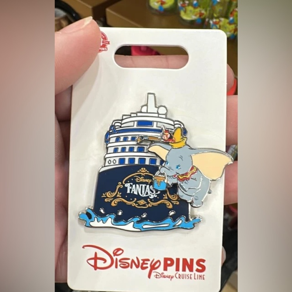 DCL Dumbo Timothy Mouse Painting Cruise Ship Disney Fantasy 2024 Slider Pin New
